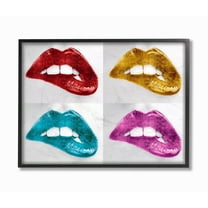 Stupell Glam Metallic Lipstick Lips in Four Colors Framed Art, Design By Artist Sarah McGuire - Multi-color 11 x 14