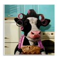 thumbnail image 1 of Stupell  Glamorous Farm Cow Baking Pie Hair Rollers  Wood Wall Art - Blue, 1 of 5