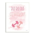 thumbnail image 1 of Stupell Go Workout Girl Gym Weights Pink Misty Background Wood Wall Art 13 x 19, 1 of 5