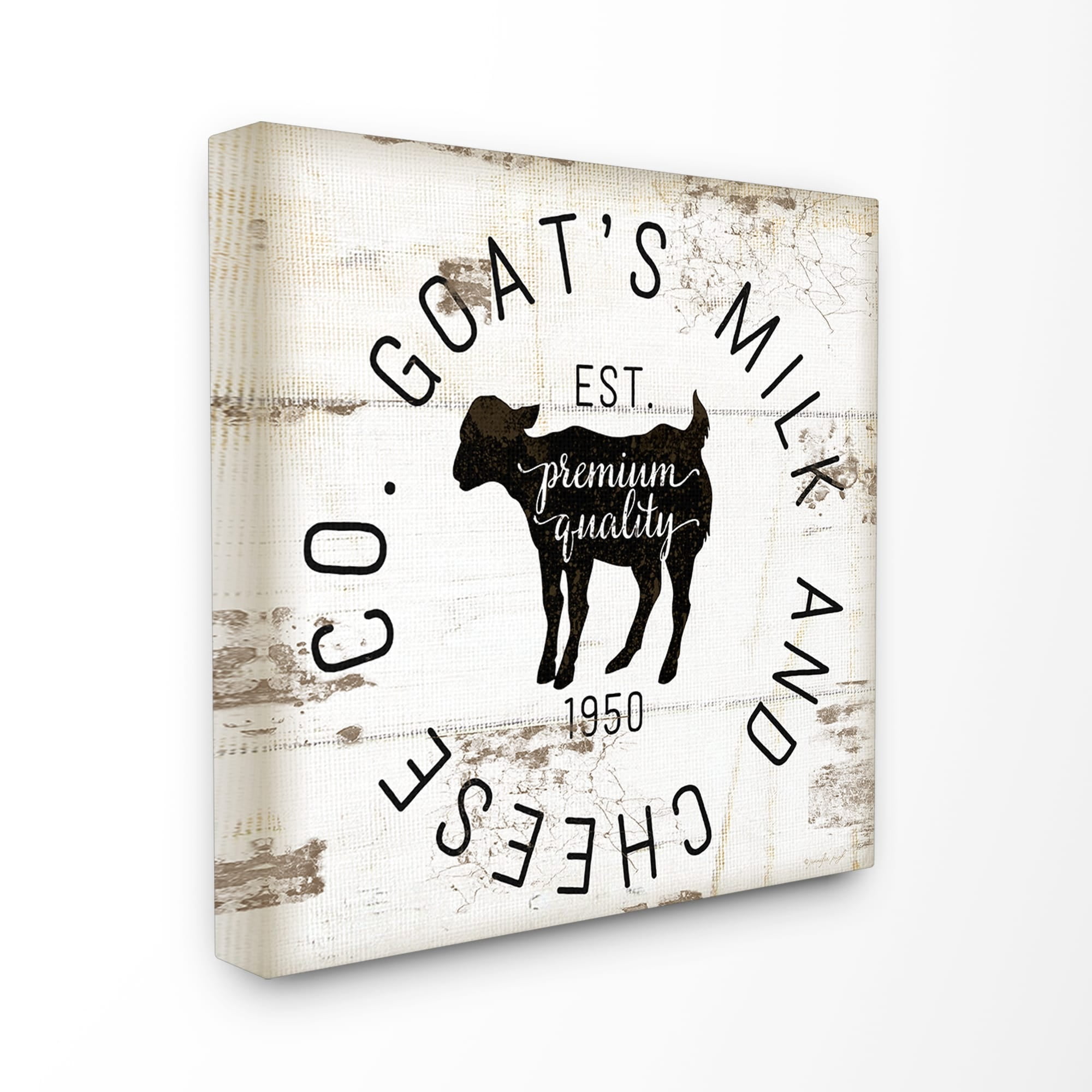 Stupell Goat Milk and Cheese Co Sign Canvas Wall Art 17 x 17