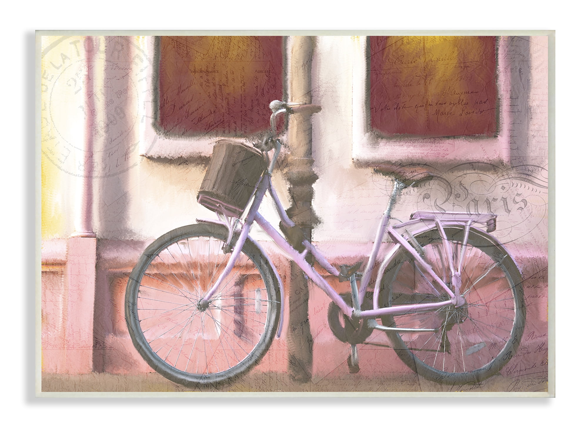 Stupell Golden Hour Warm Bicycle at Sunset Painting Wall Plaque Art, 10 x 15, Proudly A 10 x 15