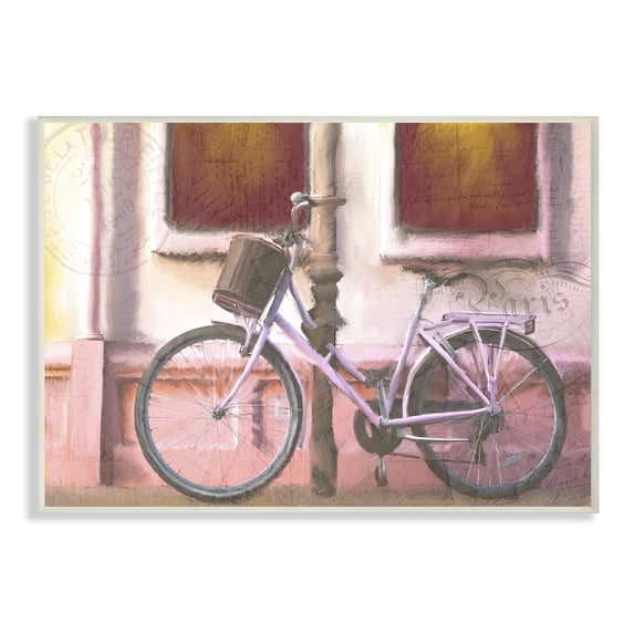 Stupell Golden Hour Warm Bicycle at Sunset Painting Wall Plaque Art, 10 x 15, Proudly A 10 x 15