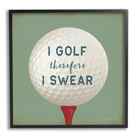 Stupell Golf Therefore I Swear Funny Sports Sports Painting Black Framed Art Print Wall Art