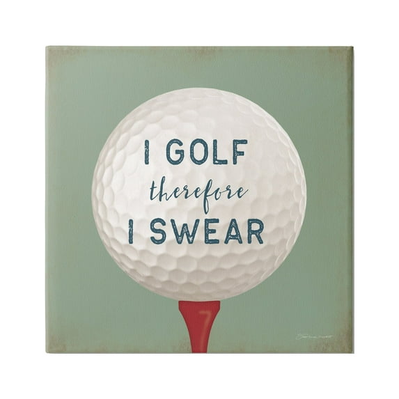 Stupell Golf Therefore I Swear Funny Sports Sports Painting Gallery Wrapped Canvas Print Wall Art