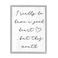 thumbnail image 1 of Stupell Good Heart But This Mouth Humor Inspirational Painting Gray Framed Art Print Wall Art, 1 of 7