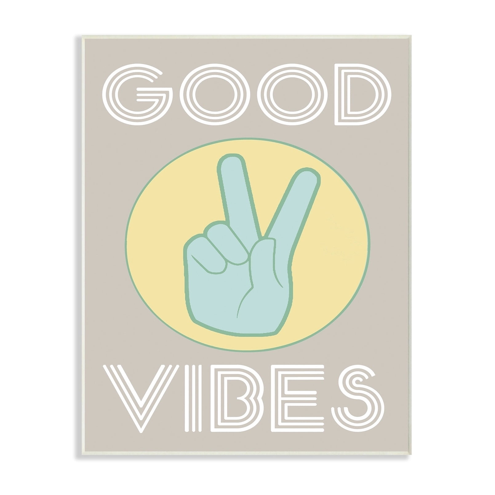 Stupell  Good Vibes Peace Hand Wall Plaque Art