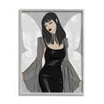 thumbnail image 1 of Stupell Goth Fashion Girl Botanical Pattern Beauty & Fashion Painting Gray Framed Art Print Wall Art, 1 of 7