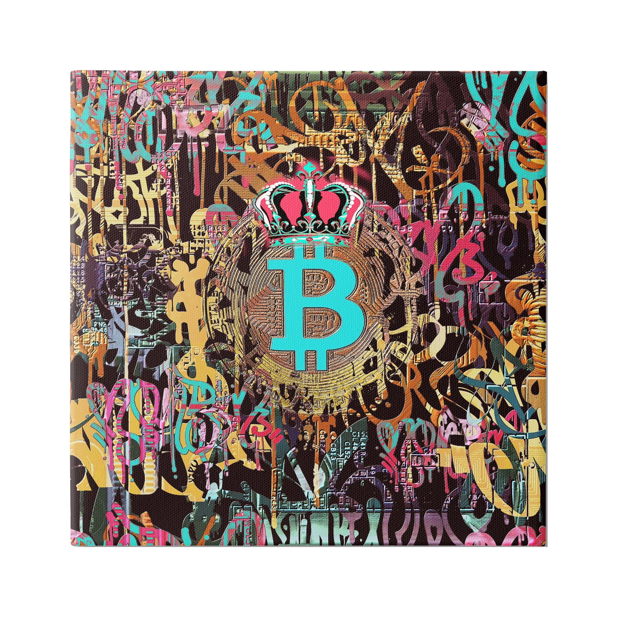 Irena Orlov | Graffiti Street Style Bitcoin Symbol Wall Art - Canvas / No Frame / 24