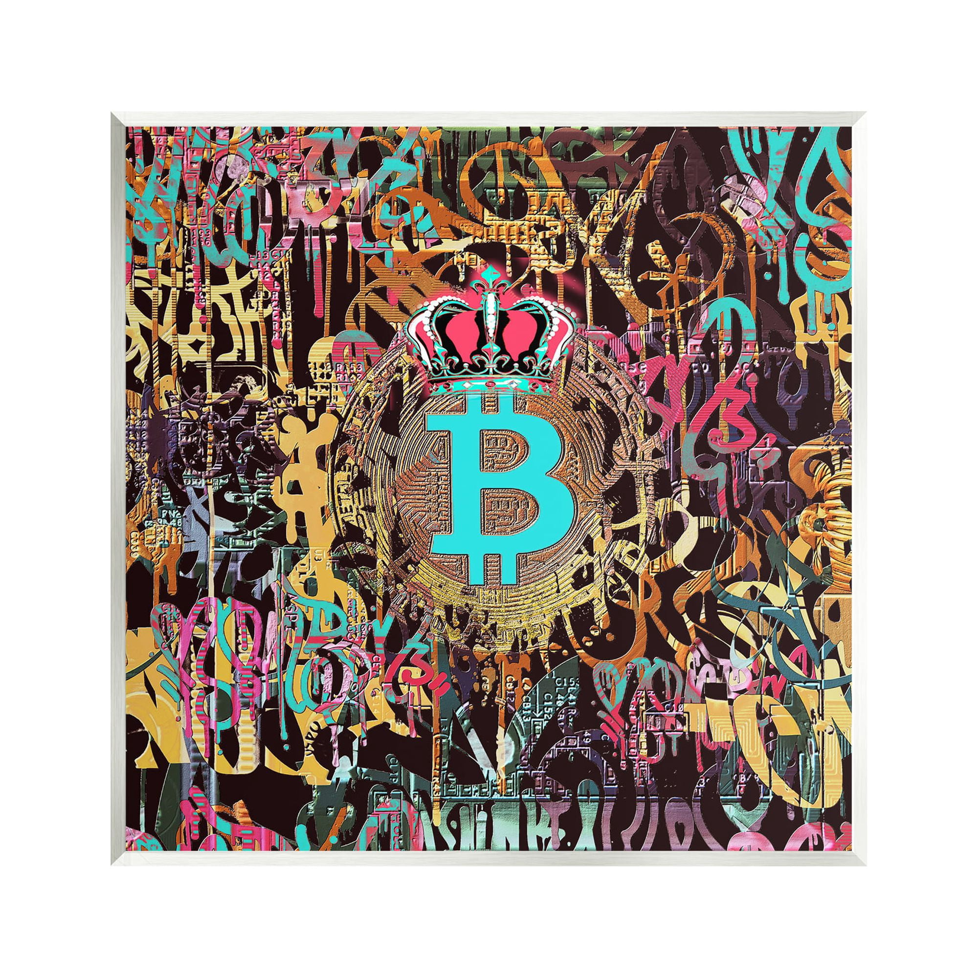 Stupell Graffiti Street Style Bitcoin Symbol Beauty & Fashion Painting Wall  Plaque Unframed Art Print Wall Art