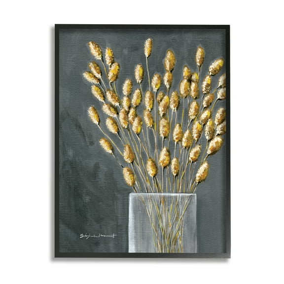 Stupell Grain Botanicals Country Arrangement Botanical & Floral Painting Black Framed Art Print Wall Art