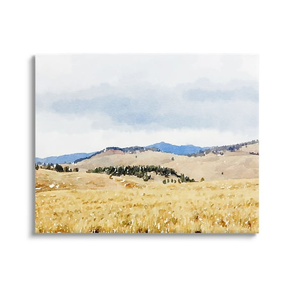 Stupell Grassy Plateau Vasty Countryside Landscape Painting Gallery Wrapped Canvas Print Wall Art