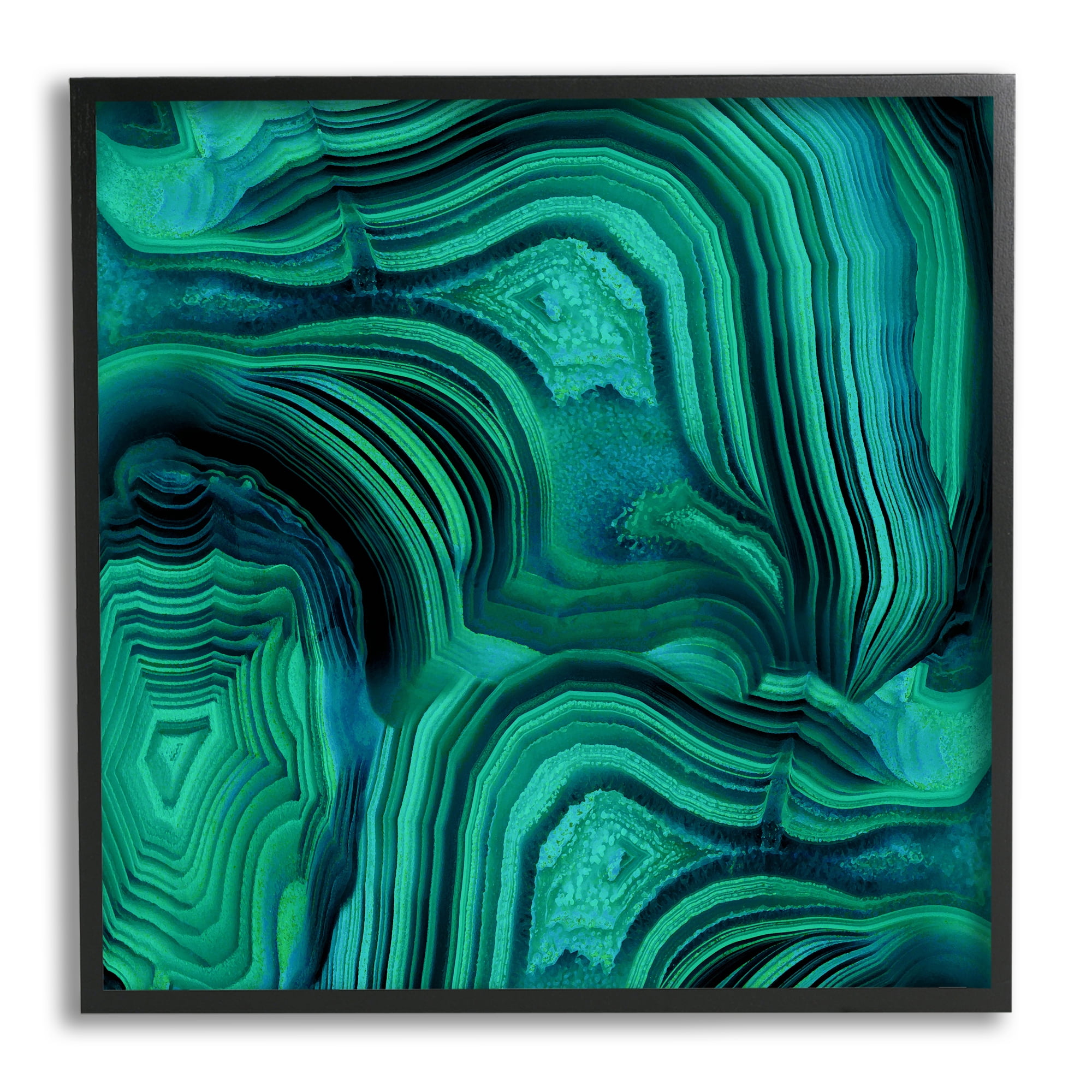 Stupell Green & Blue Malachite Abstract Abstract Painting Black Framed Art Print Wall Art