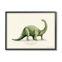 Stupell Green Brontosaurus Dinosaur Pronunciation Animals & Insects Painting Black Framed Art Print Wall Art