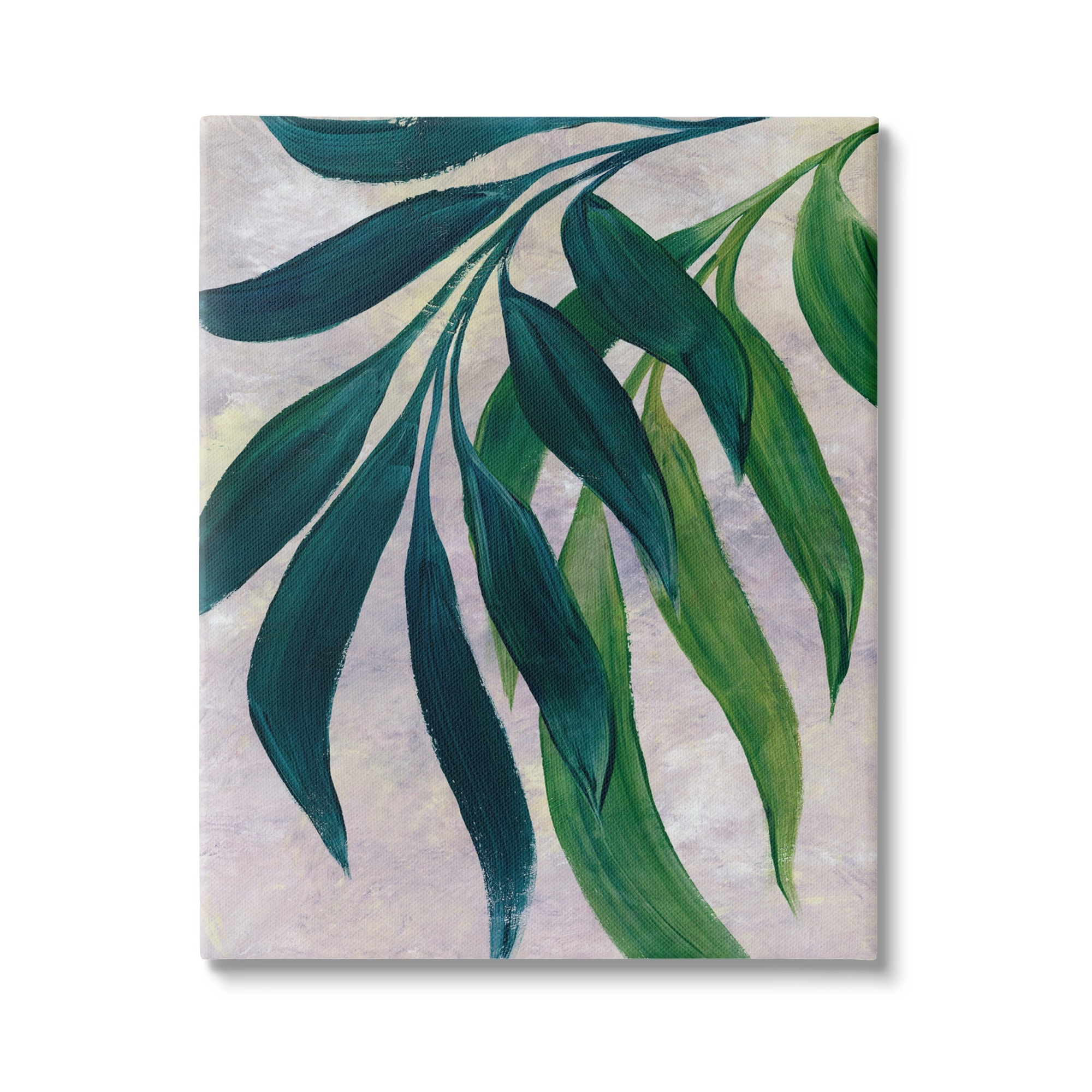 Stupell Green Palm Plants Hanging Leaves Botanical & Floral Painting Gallery Wrapped Canvas Print Wall Art