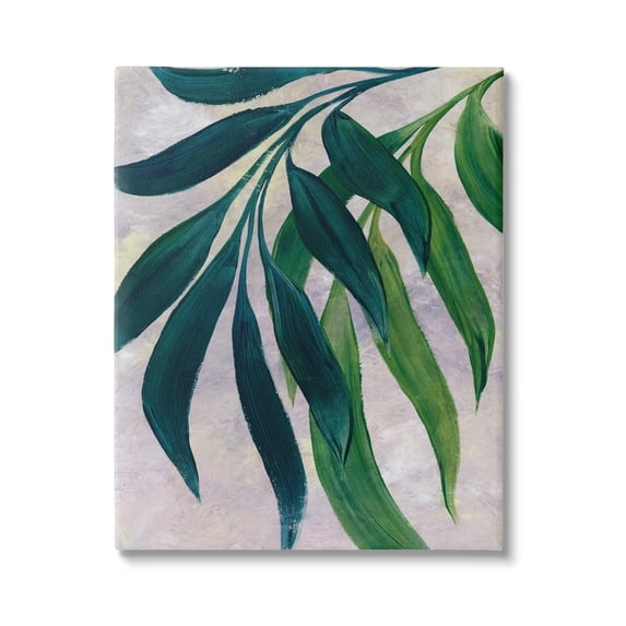 Stupell Green Palm Plants Hanging Leaves Botanical & Floral Painting Gallery Wrapped Canvas Print Wall Art