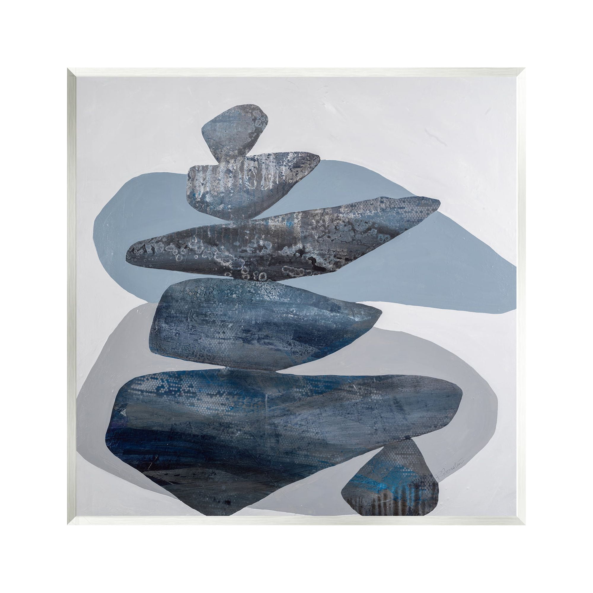 Stupell Grey Rocks Stacked Contemporary Abstract Painting Wall Plaque Unframed Art Print Wall Art
