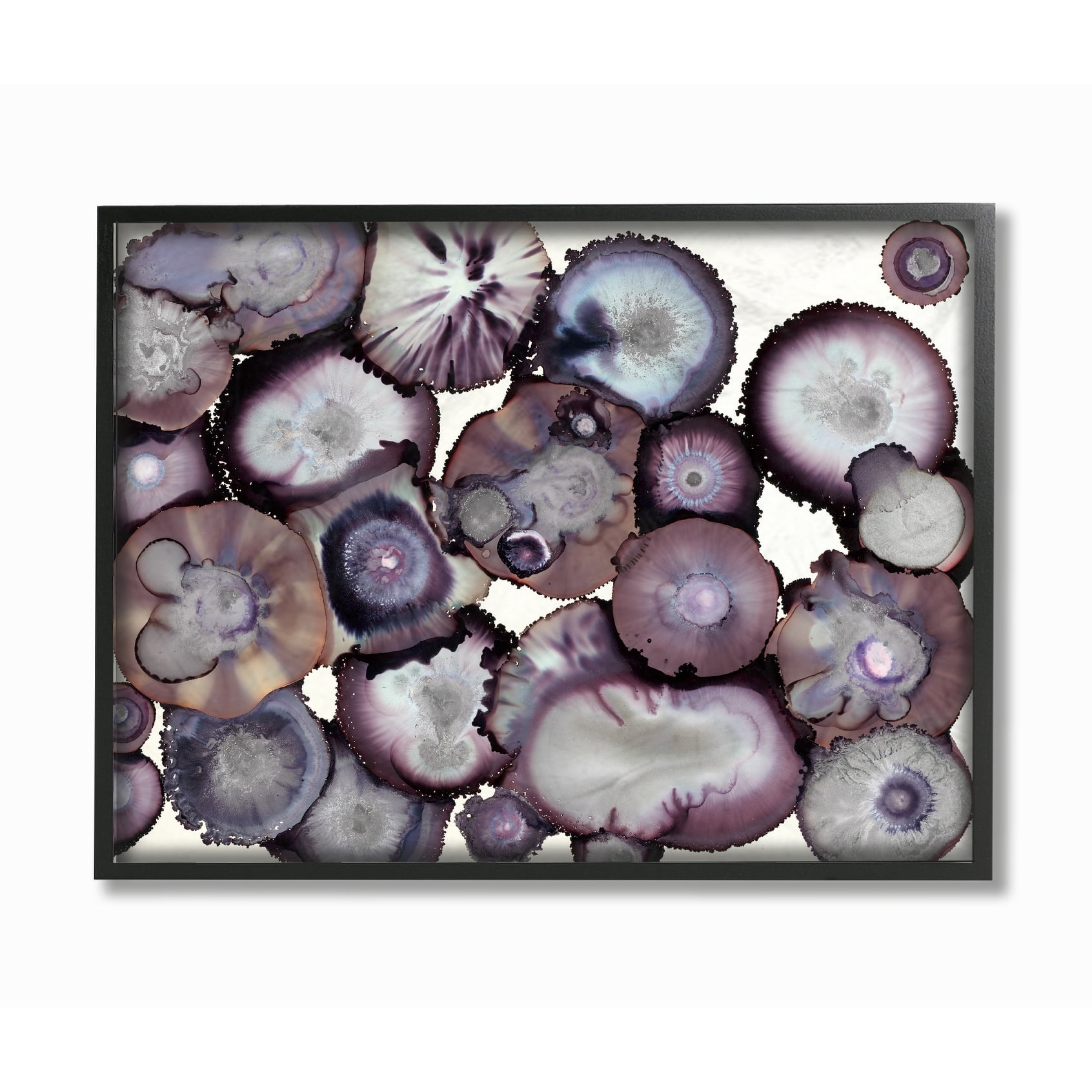 Stupell Grey and Purple Abstract Geode Framed Giclee Texture Art 16 x 20