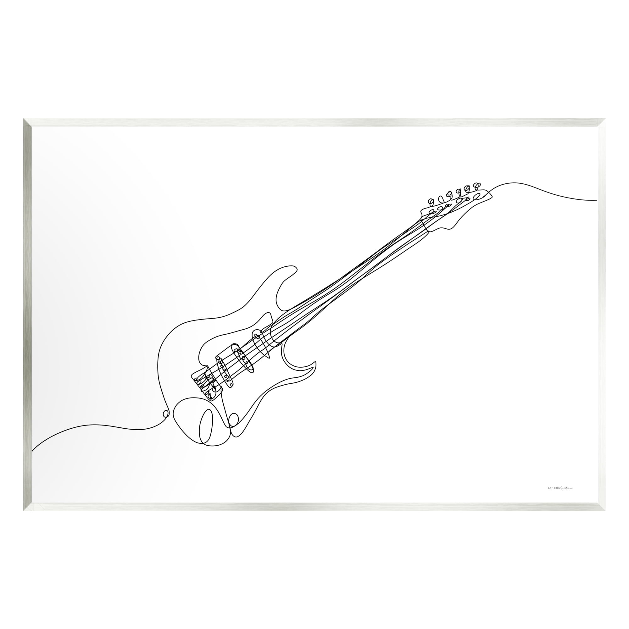 Stupell Guitar Line Doodle Musical Instrument Beauty & Fashion Painting Wall Plaque Unframed Art Print Wall Art