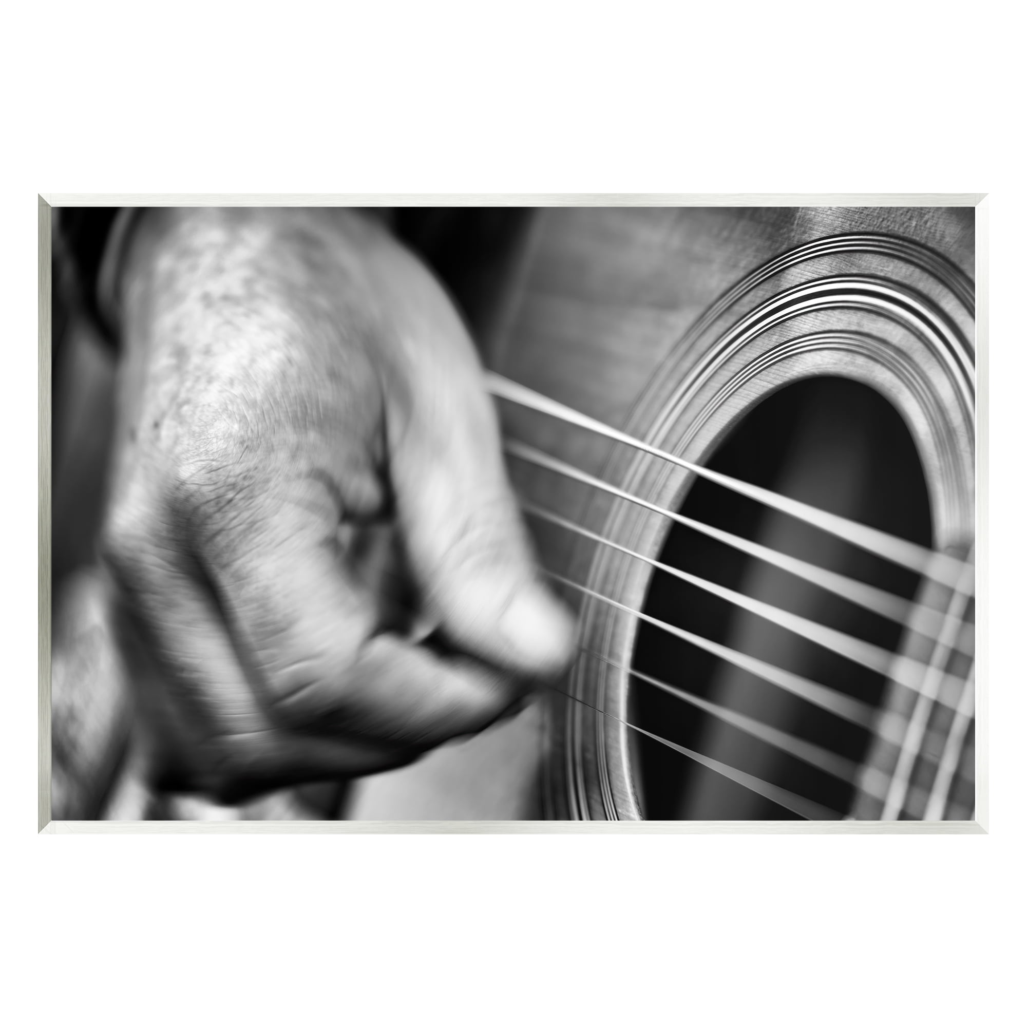 Stupell Guitar Playing Musician Up Close Beauty & Fashion Photography Wall Plaque Unframed Art Print Wall Art