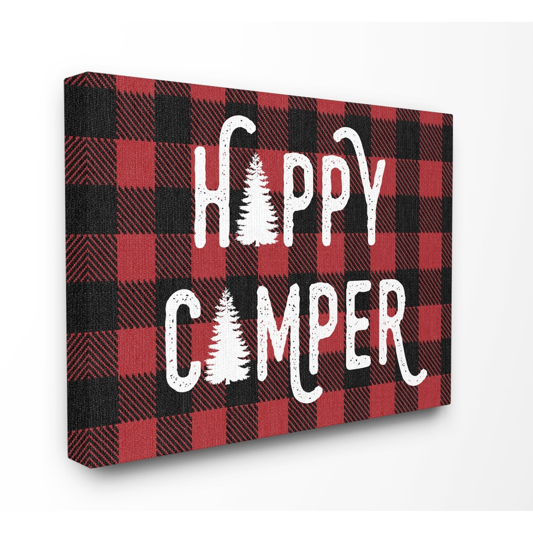 Stupell Happy Camper Red Black Canvas Wall Art 30 x 40