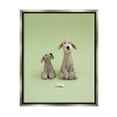 thumbnail image 1 of Stupell Happy Dogs & Bone Green Background Animals & Insects Photography Gray Floater Framed Art Print Wall Art, 1 of 6