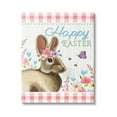 thumbnail image 1 of Stupell Happy Easter Floral Gingham Rabbit Holiday Painting Gallery Wrapped Canvas Print Wall Art, 1 of 5