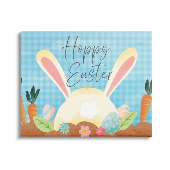 Stupell Happy Easter Spring Carrot Garden Holiday Painting Gallery Wrapped Canvas Print Wall Art