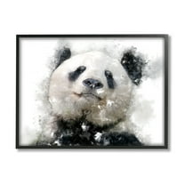 Stupell Happy Panda Bear Face Animals & Insects Painting Black Framed Art Print Wall Art