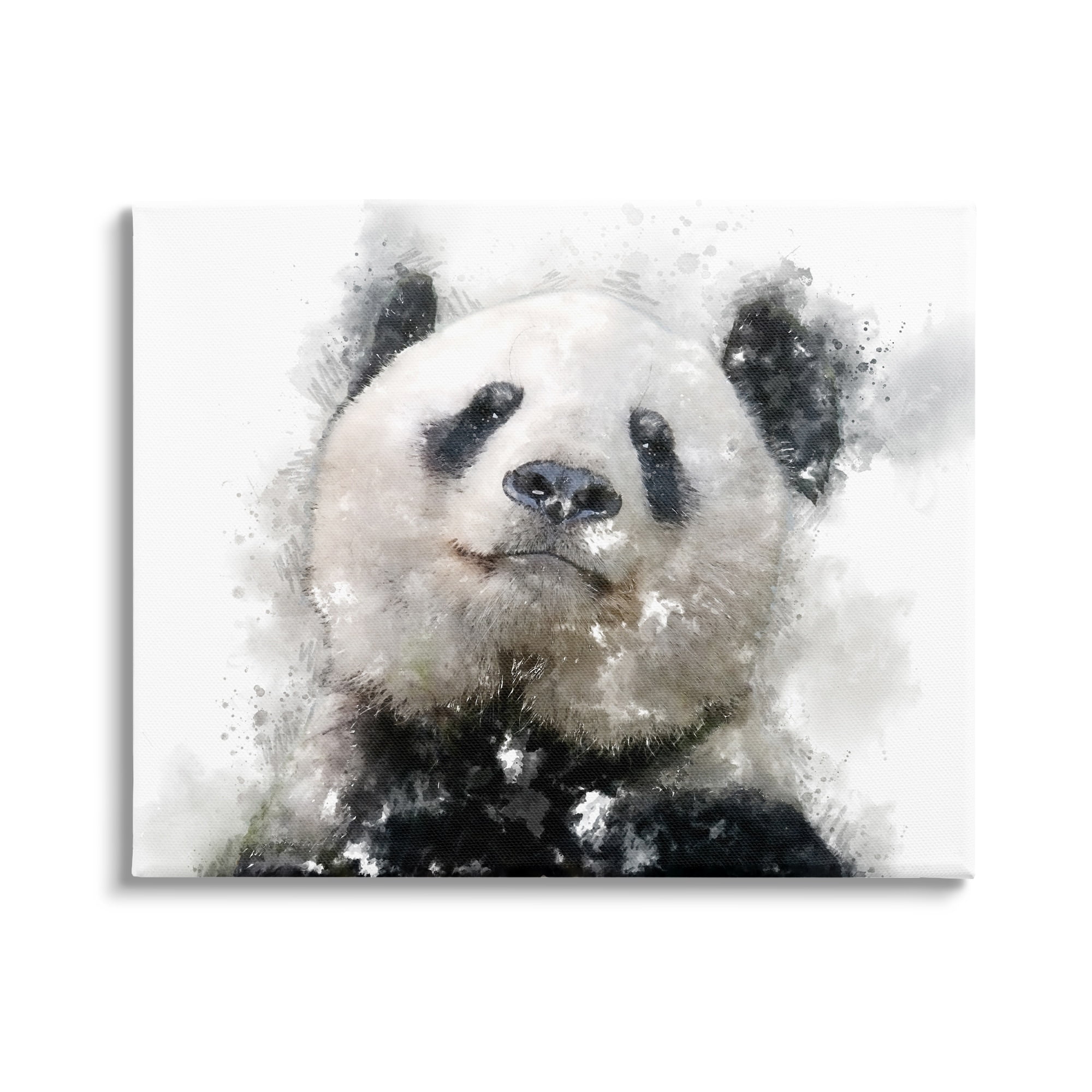 Stupell Happy Panda Bear Face Animals & Insects Painting Gallery Wrapped Canvas Print Wall Art