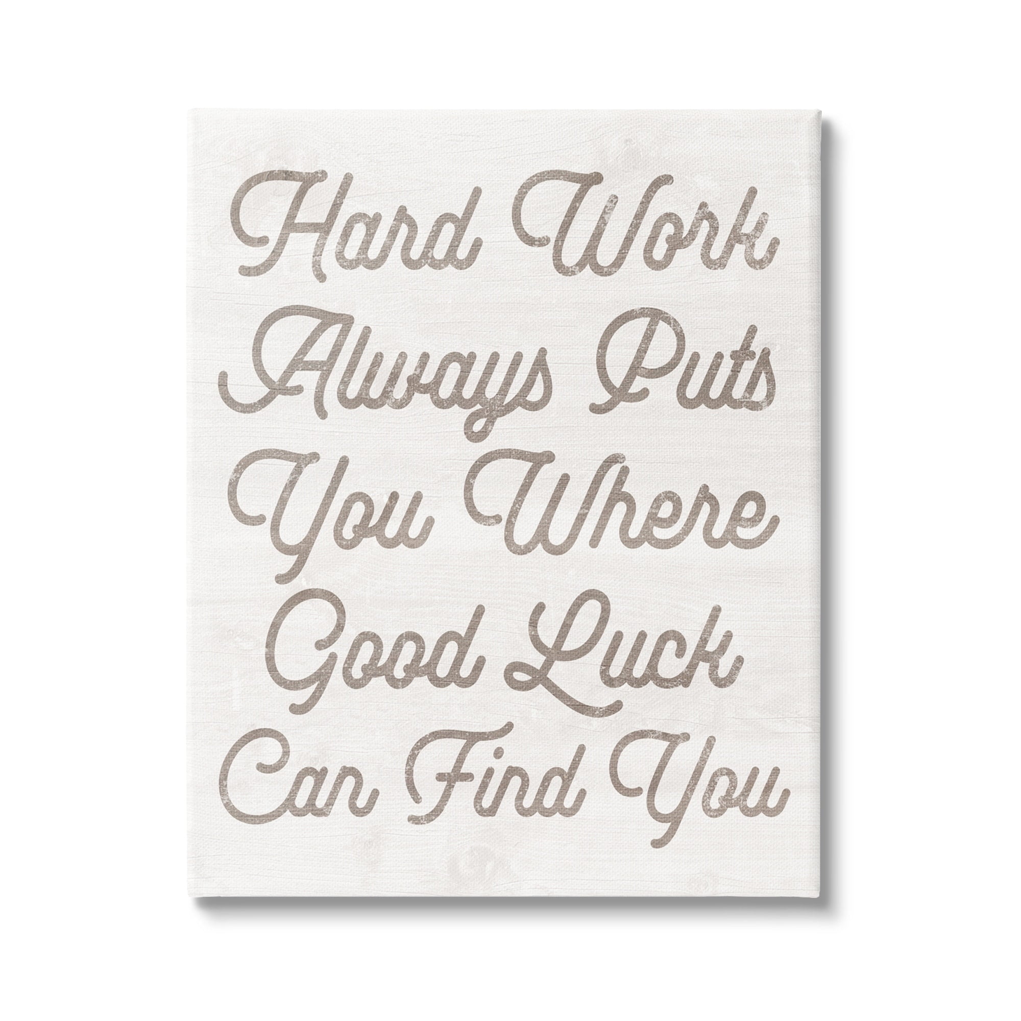 Stupell Hard Work Motivational Phrase Inspirational Painting Gallery Wrapped Canvas Print Wall Art