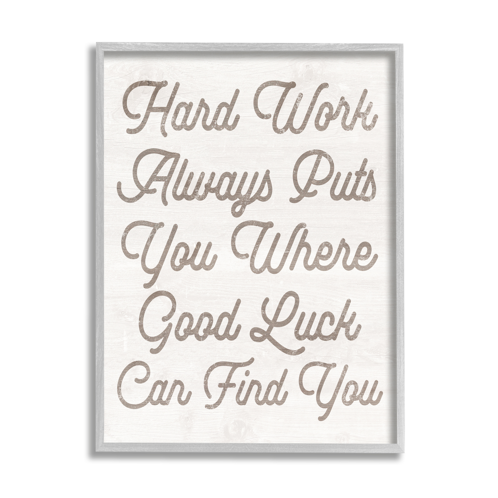 Stupell Hard Work Motivational Phrase Inspirational Painting Gray Framed Art Print Wall Art