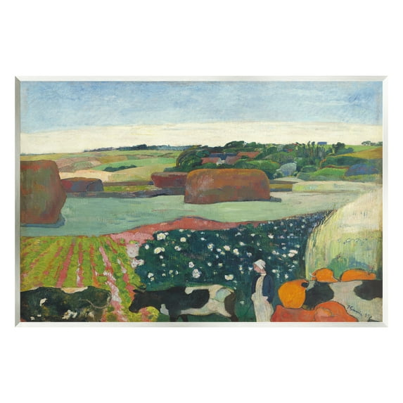 Stupell Haystacks In Brittany Gauguin Classic Landscape Painting Wall Plaque Unframed Art Print Wall Art