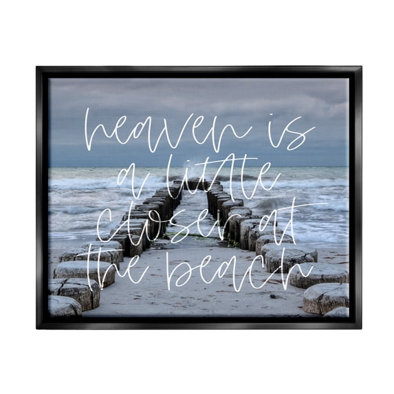Stupell Heaven Closer At Beach Coastal Landscape Painting Black Floater Framed Art Print Wall Art
