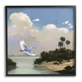 thumbnail image 1 of Stupell Heron Flying Over Coastal Inlet Nature Landscape Painting Black Framed Art Print Wall Art, 1 of 8