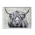 thumbnail image 1 of Stupell Highland Cattle Distressed Rustic Animals & Insects Painting White Framed Art Print Wall Art, 1 of 7