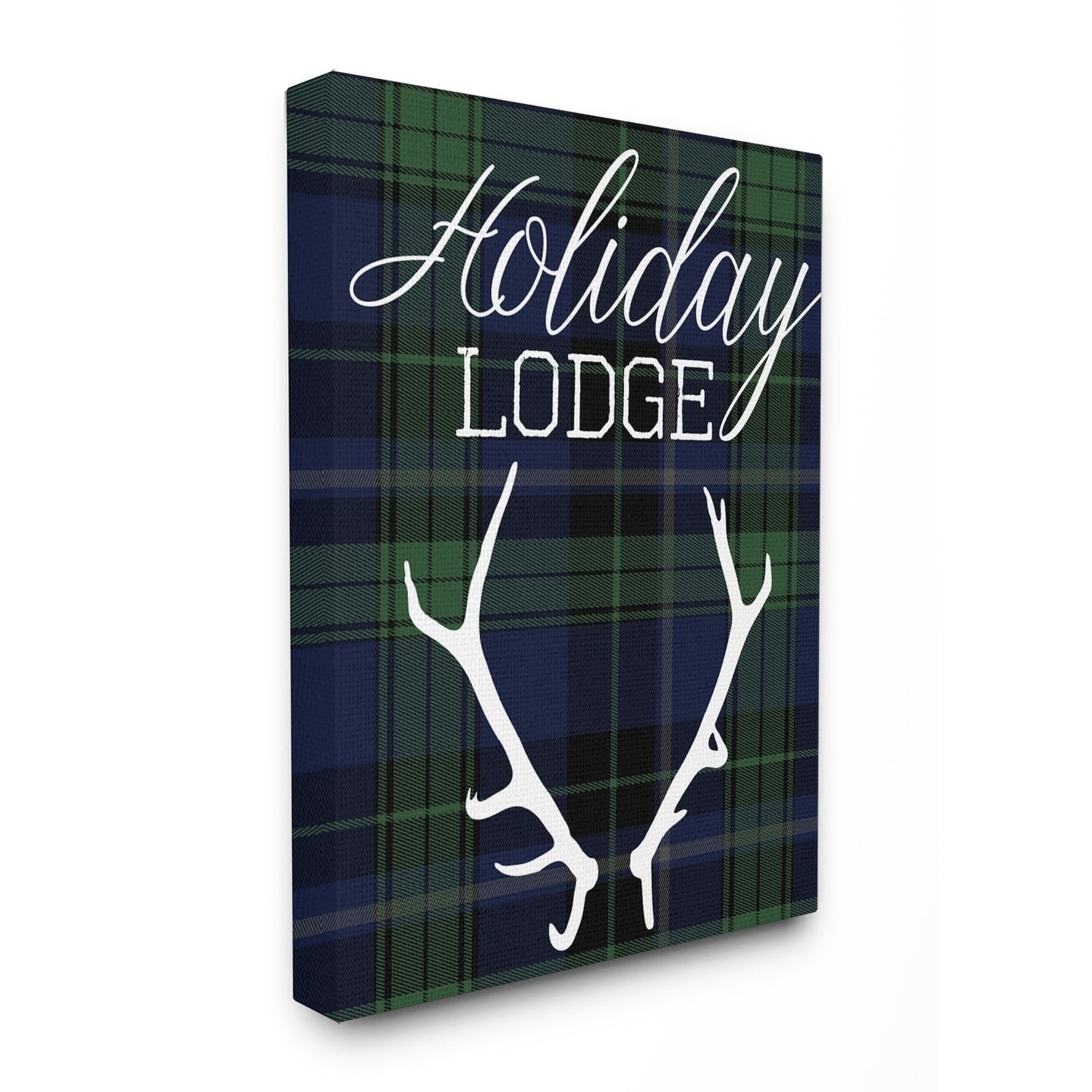 Stupell Holiday Lodge Christmas Antlers Stretched Canvas Wall Art 24 x 30