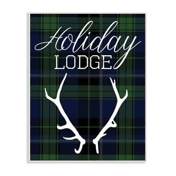 Stupell Holiday Lodge Christmas Antlers Wall Plaque Art 10 x 15
