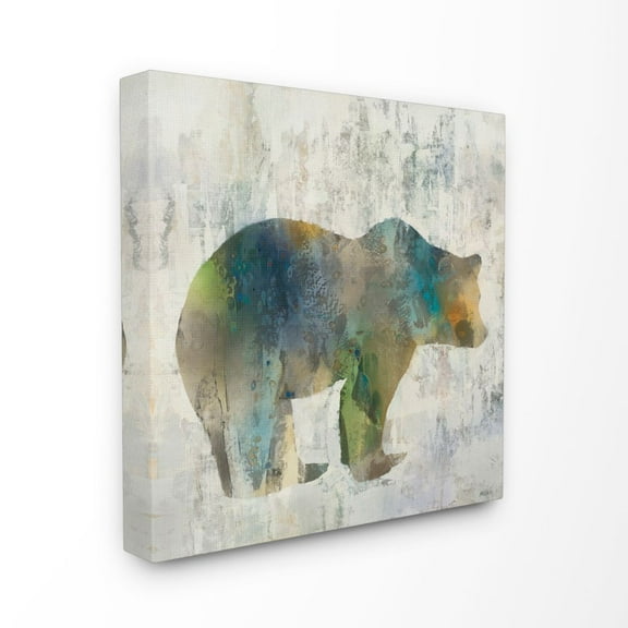 Stupell Home Décor Abstract Bear Silhouette Textured Surface Animal Design Canvas Wall Art by Third and Wall