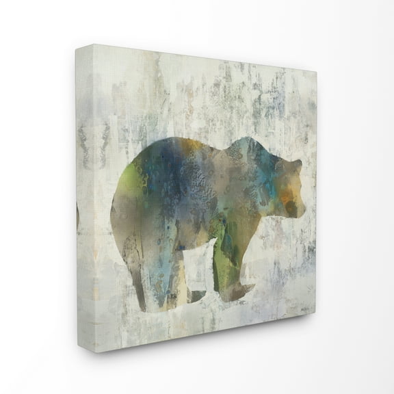 Stupell Home Décor Abstract Bear Silhouette Textured Surface Animal Design Canvas Wall Art by Third and Wall