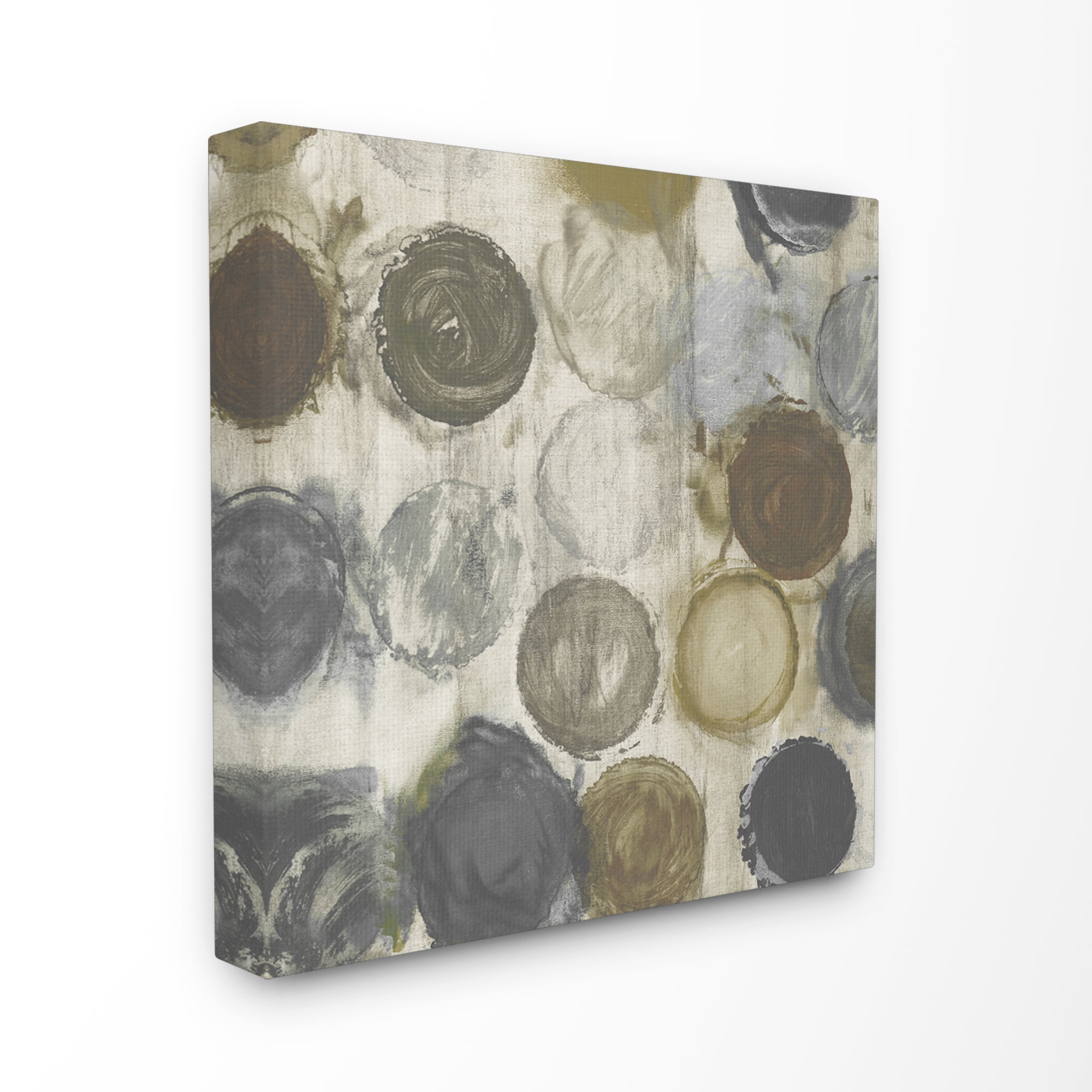 Stupell Home Décor Abstract Dots Textured White Neutral Painting Canvas Wall Art by Third and Wall