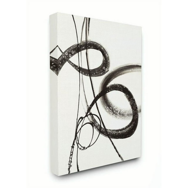 Stupell Home Décor Abstract Ink Swirls Painting Canvas Wall Art by Third and Wall