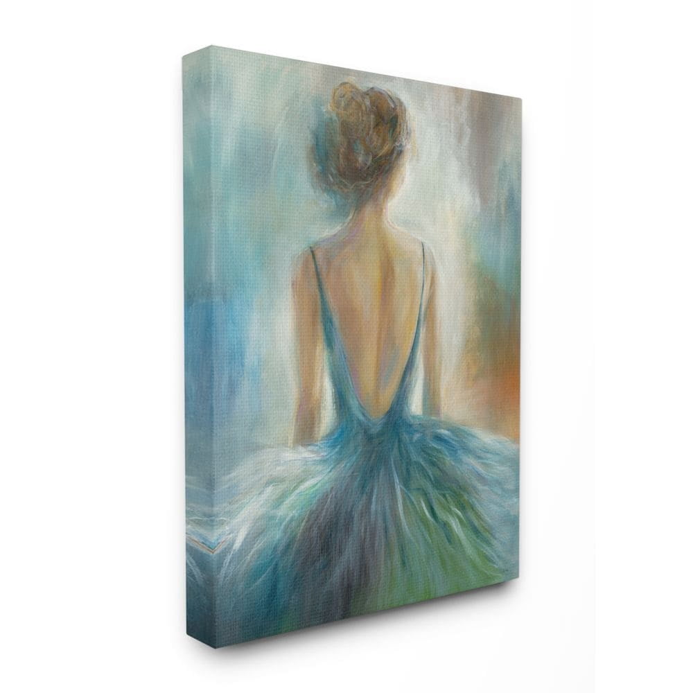 Stupell Home Décor Ballet Girl Blue Orange Figure Painting Canvas Wall Art by Third and Wall