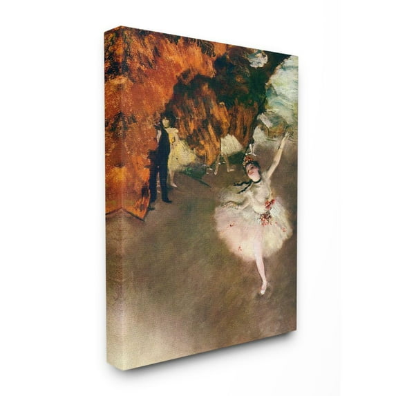 Stupell Home Décor Ballet Stage Red Brown Classic Painting Canvas Wall Art by Edgar Degas