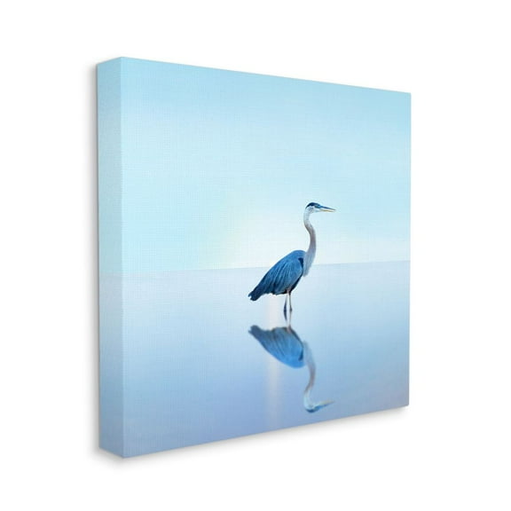 Stupell Home Décor Beach Heron Ocean Bird Animal Photograph Canvas Wall Art by James McLoughlin