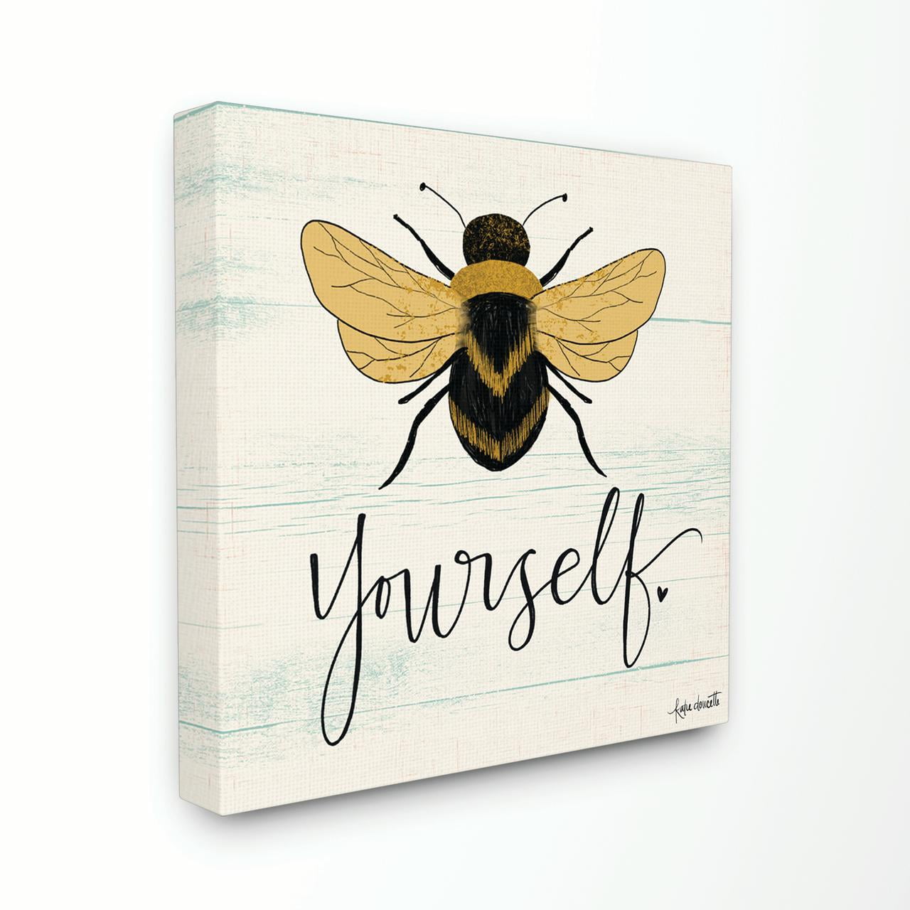 Stupell Home Décor Bee Yourself Yellow Green Family Word Design Canvas Wall Art by Katie Doucette