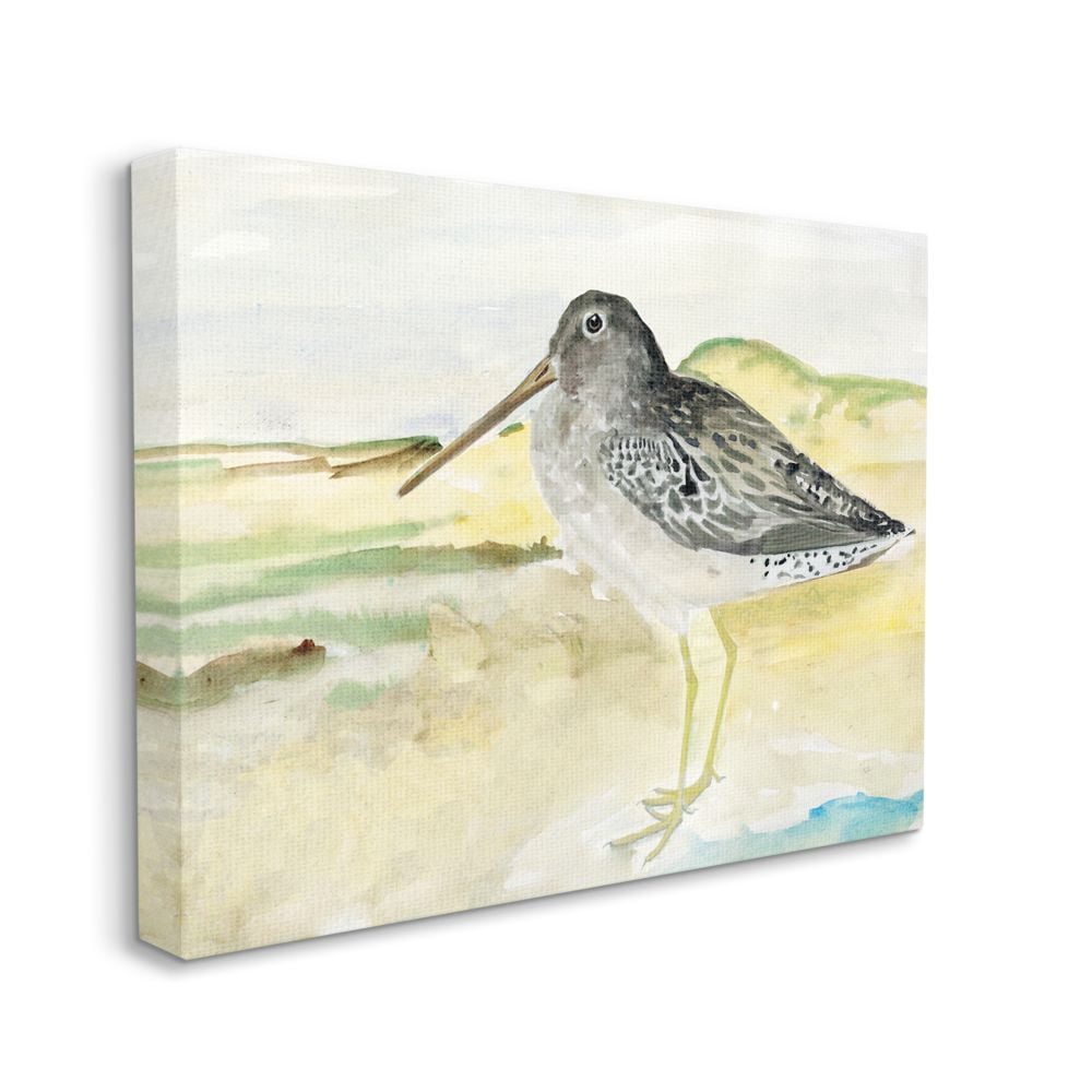 Stupell Home Décor Bird Encounter Landscape Animal Watercolor Painting Canvas Wall Art by Stellar Studio