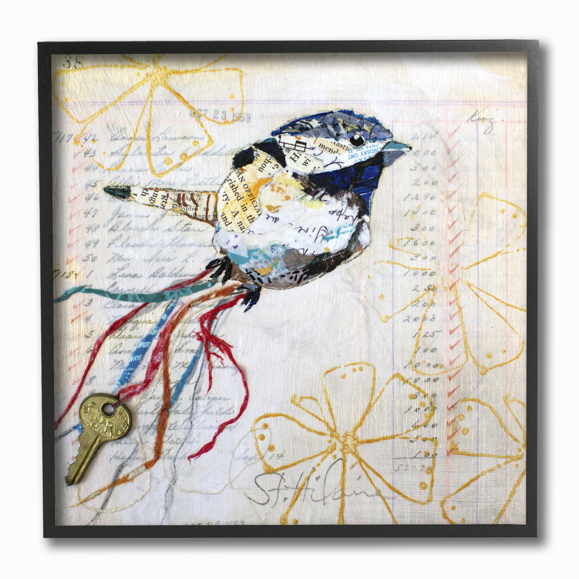Stupell Home Décor Bird Framed Art Print, 12" x 12", Elizabeth St. Hilaire