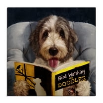 Stupell Home Décor Bird Watching Doodle Funny Pet Dog Portrait Painting Canvas Wall Art by Lucia Heffernan