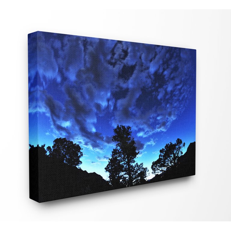 Stupell Home D cor Blue Sky Silhouette Landscape Photograph Canvas