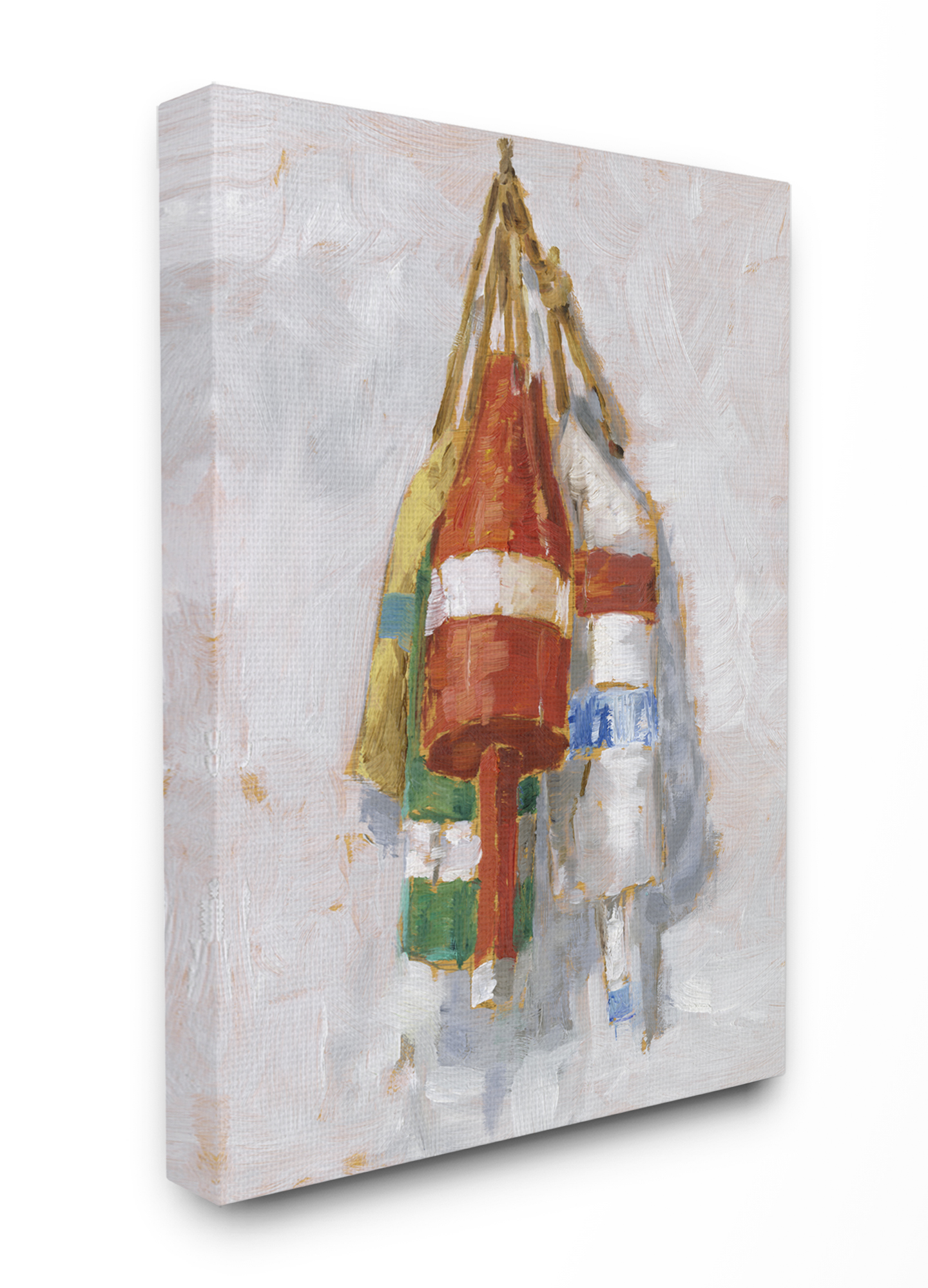 Stupell Home Décor Boat Buoy Ocean Lake Red Green Painting Canvas Wall Art by Ethan Harper